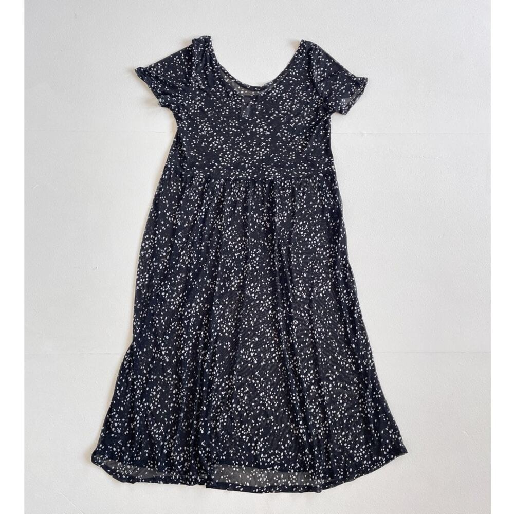 NWT Altar Houseline Black + White Polkadot Sheer Maxi Dress / Made in USA 3XL